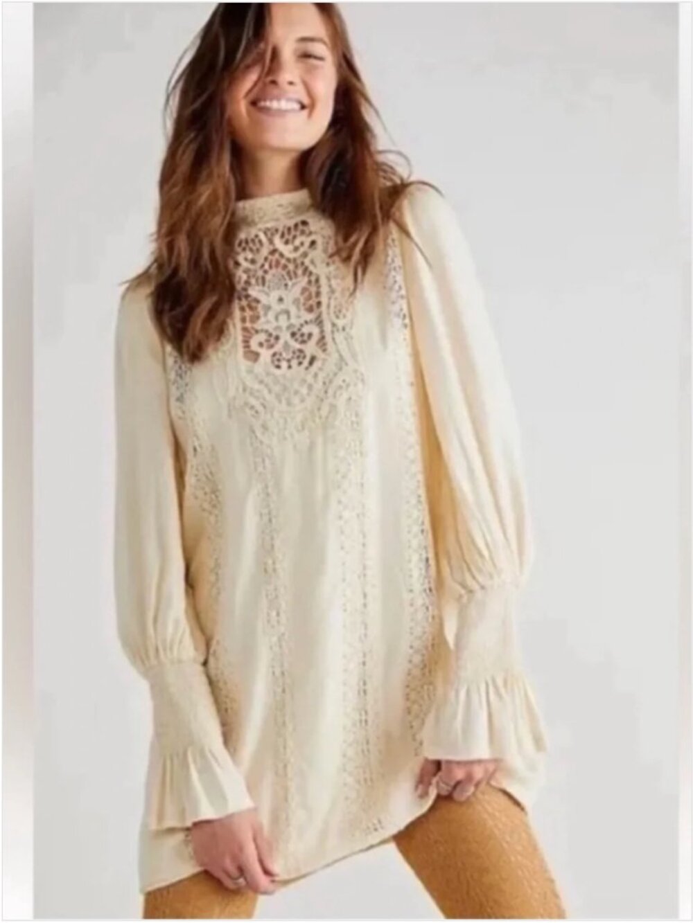 Free People FP One Vienna Mini Dress Cream XS + Slip